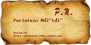 Perlstein Máté névjegykártya
